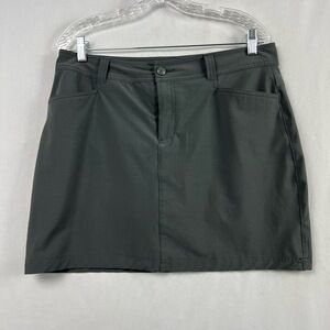 Eddie Bauer Skort Skirt Womens 10 Grey Active Outdoor Performance Pockets Zipper